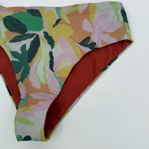 Jolyn Swimsuit Women Small Bikini Bottom Natia Boho Beige Neutral Green Tropical - Picture 2 of 10